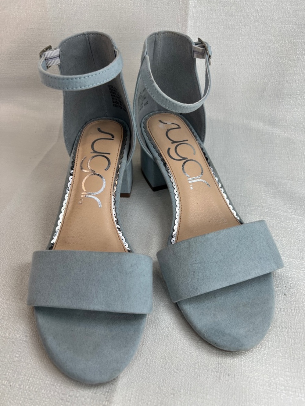 Sugar, light blue faux  suede sandal